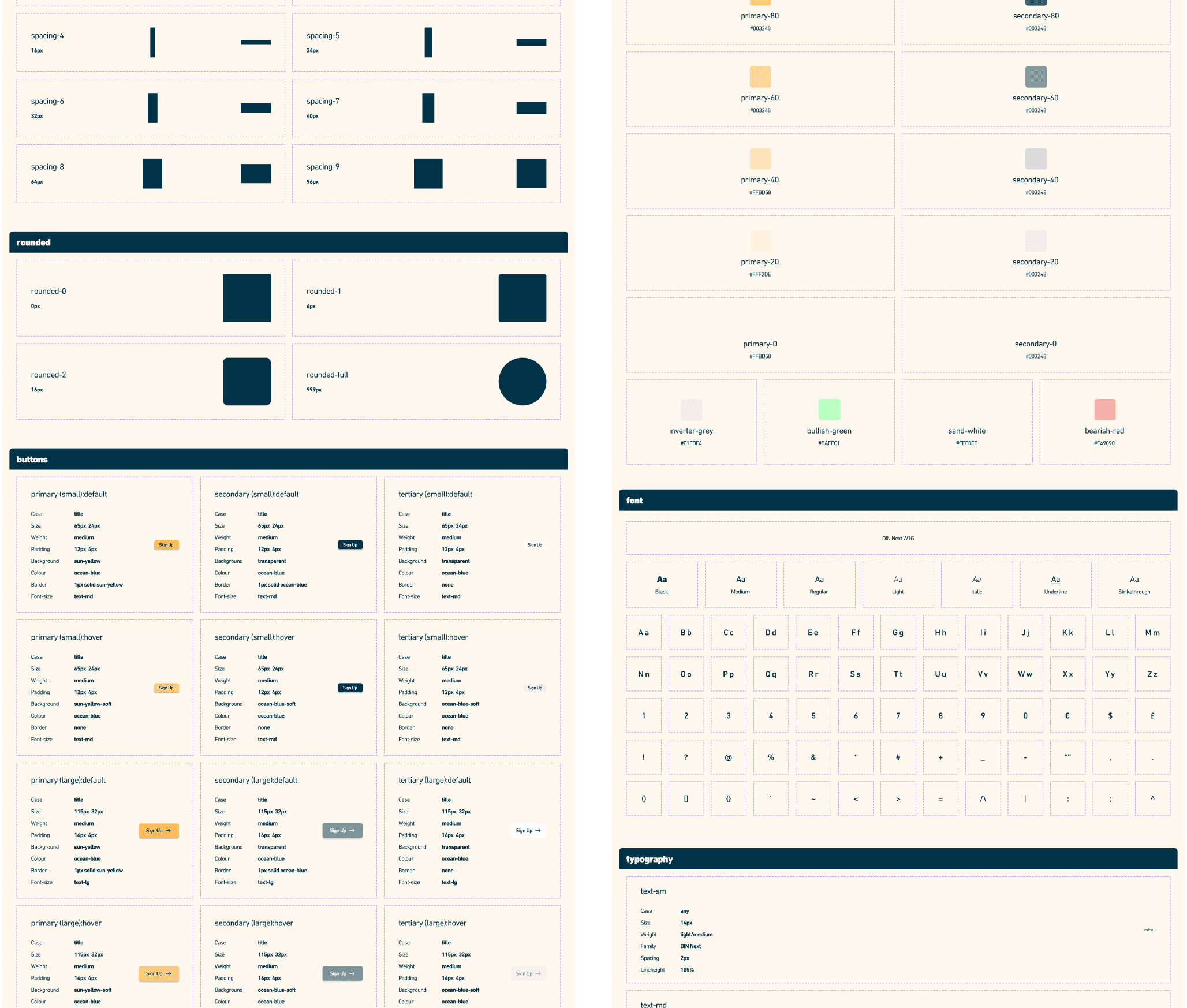 Design system snapshot