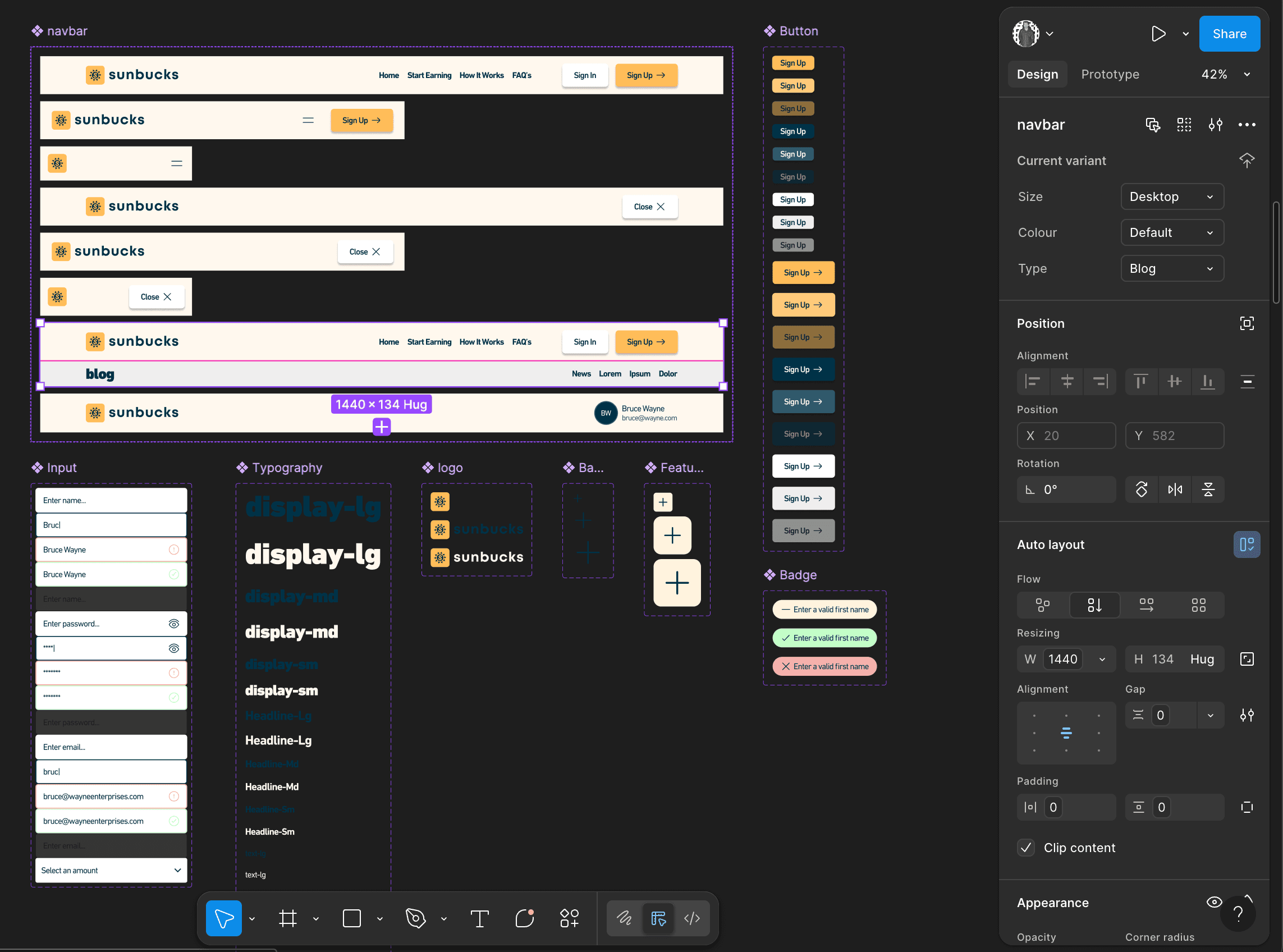 Responsive component spread